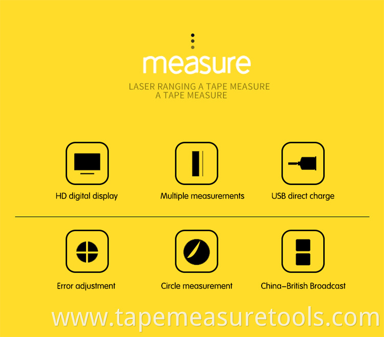 3 in 1 Multifunctional laser distance measuring tape 40M Laser distance 5m tape measure with LCD display